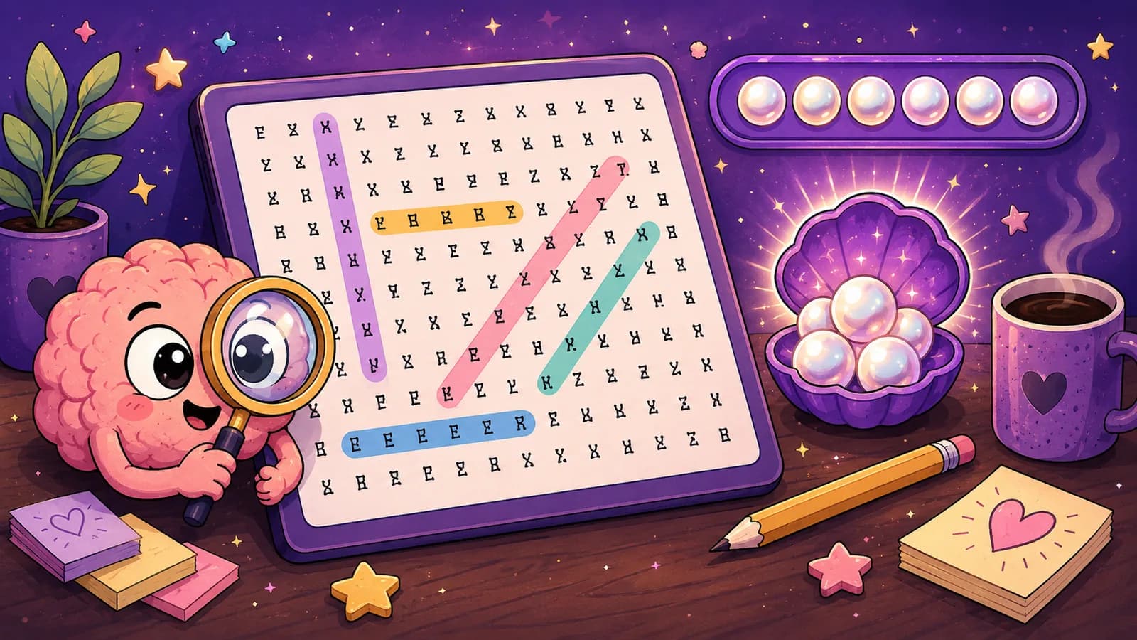 ADHD word search puzzle with highlighted ADHD words